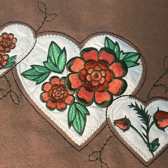 Vintage comfort corner 90s grandma heart embroidered sweatshirt - Picture 4 of 9